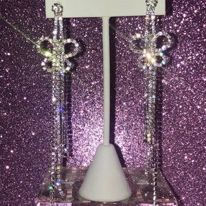 Rhinestone Butterfly Dangling Earrings 💖🌺⛓